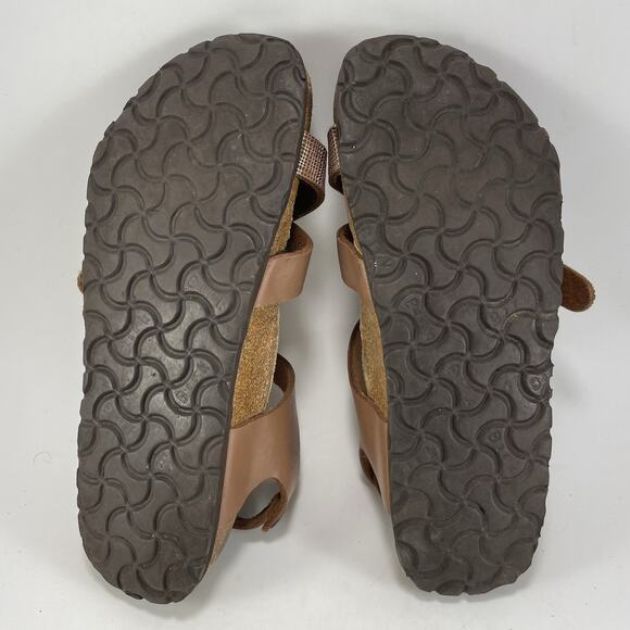 Birkenstock Birkis Ankle Strap Sandals Womens Size 37/ 6 Brown Leather Narrow - Picture 7 of 10